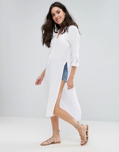 Длинное пляжное платье-рубашка New Look - Белый