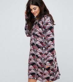 Свободное платье с цветочным принтом и V-образным вырезом Junarose - Мульти