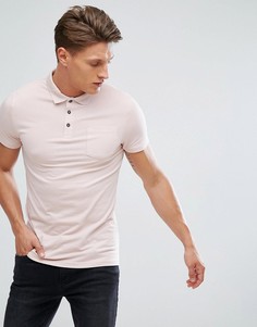 Розовое поло стретч Burton Menswear - Розовый