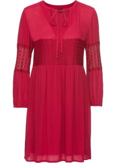 Платье с кружевными аппликациями (красный) Bonprix