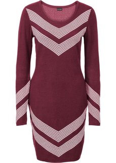 Вязаное платье (бордовый) Bonprix