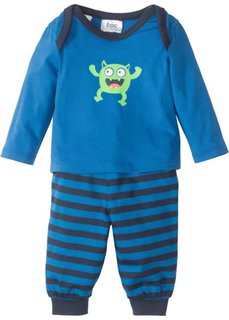 Для малышей: футболка с длинным рукавом + брюки (2 изд.), биохлопок (лазурный) Bonprix