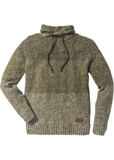 Пуловер Slim Fit с высоким воротом (темно-оливковый меланж) Bonprix