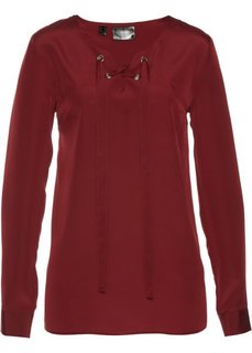 Блузка на шнуровке (красный каштан) Bonprix