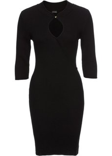 Вязаное платье (черный) Bonprix