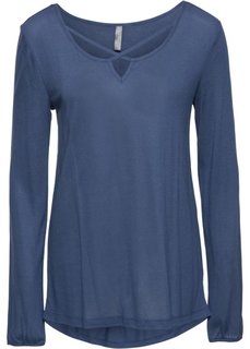 Футболка с длинным рукавом (темно-синий) Bonprix