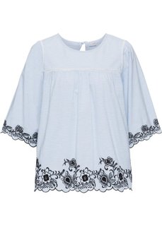 Туника с вышивкой (синий/белый в полоску) Bonprix