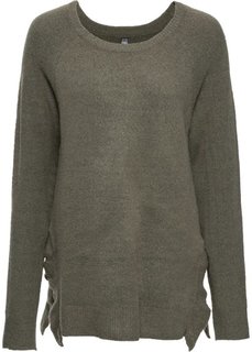 Вязаный пуловер (меланжевый зеленый ил) Bonprix