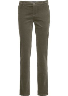 Бархатистые брюки (темно-оливковый) Bonprix