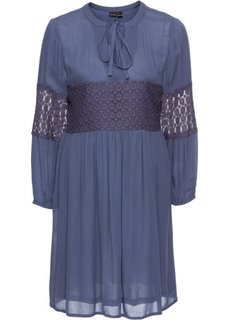 Платье с кружевными аппликациями (синий) Bonprix