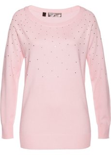 Длинный пуловер (нежно-розовый) Bonprix