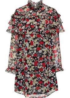 Шифоновое платье (черный в цветочек) Bonprix