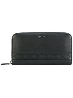 geometric pattern zipped wallet Prada