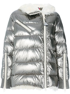 дутое пальто с отделкой из овчины  Moncler