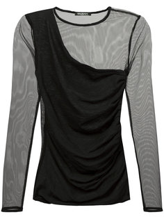 платье с сетчатыми панелями Balmain