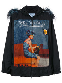 куртка с оторочкой из перьев Prada