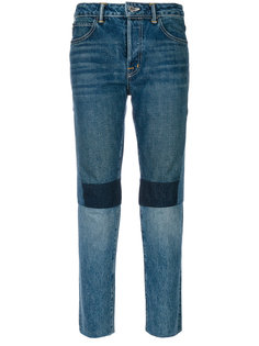 джинсы с завышенной талией в стиле пэчворк  Helmut Lang