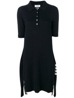 2-IN-1 CARDIGAN POLO DRESS IN NAVY FINE MERINO WOOL Thom Browne