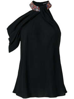 gem embellished collar one sleeve blouse Alexander McQueen