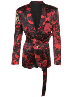 belted shawl collar blazer Balmain