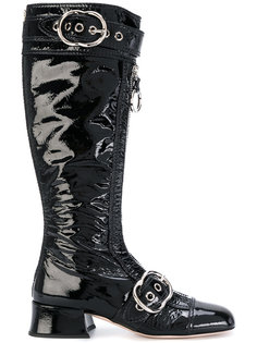 buckled zip front boots Miu Miu
