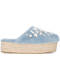 Flatform 45 Shearling Mules Miu Miu