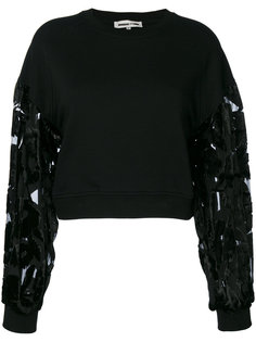 укороченный пуловер с полупрозрачными рукавами McQ Alexander McQueen