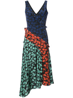 asymmetric floral midi dress Saloni