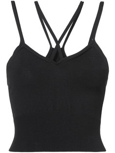 crossed straps crop top Sally Lapointe