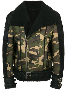 camouflage leather jacket Balmain
