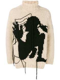 свитер с вышивкой Yohji Yamamoto