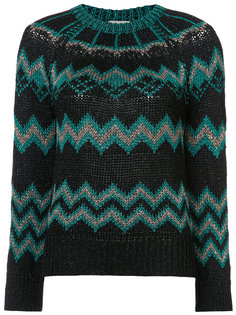 metallic zig zag jumper Nude