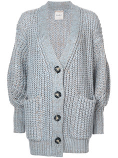 oversized puff sleeve cardigan Nude