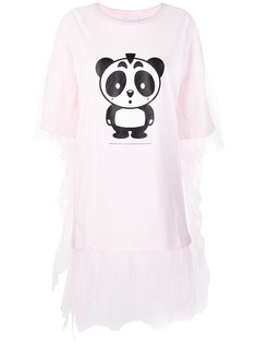 panda print tulle trim T-shirt Nicopanda