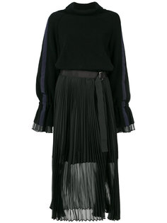 плиссированное платье-свитер  Sacai