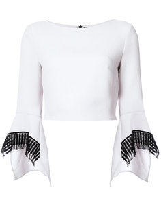 contrast cuffs cropped blouse  Roland Mouret