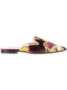 floral pattern mules Alberta Ferretti