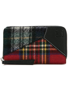 tartan logo embossed wallet Loewe