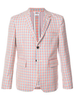 RELAXED SPORT COAT SHELL IN HOPSACK CHECK DOUBLE-WOVEN WOOL CREPE Thom Browne