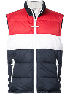 THREE PANEL DOWNFILLED FUNNEL COLLAR SKI VEST IN MINI RIPSTOP Thom Browne