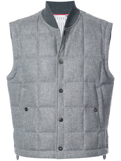 DOWNFILLED BUTTON FRONT VEST IN JACKET WEIGHT CASHMERE Thom Browne