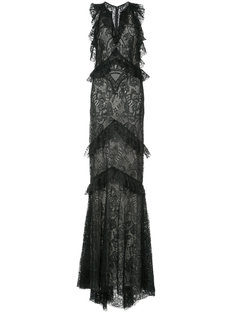floral lace ruffled gown Monique Lhuillier