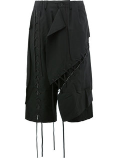 укороченные брюки с декоративной строчкой  Yohji Yamamoto