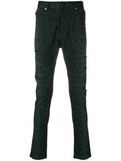 джинсы с принтом змеиной кожи Balmain