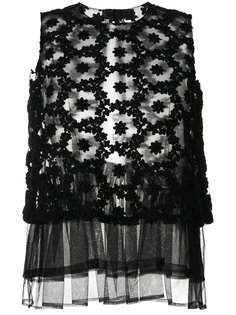 кружевной топ с вышивкой Comme Des Garçons Noir Kei Ninomiya