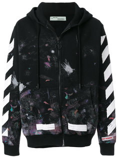 zip-up patterned hoodie Off-White