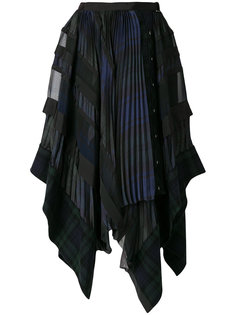 асимметричная плиссированная юбка  Sacai