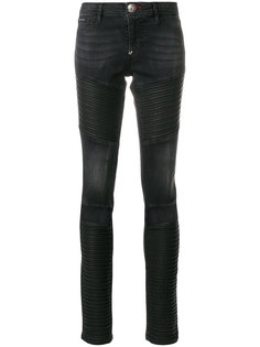байкерские джинсы с вырезами  Philipp Plein
