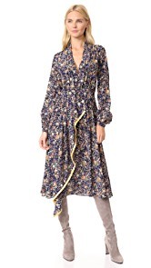 Adam Lippes Long Sleeve Scarf Dress