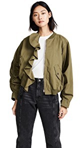 J.O.A. Ruffle Bomber Jacket